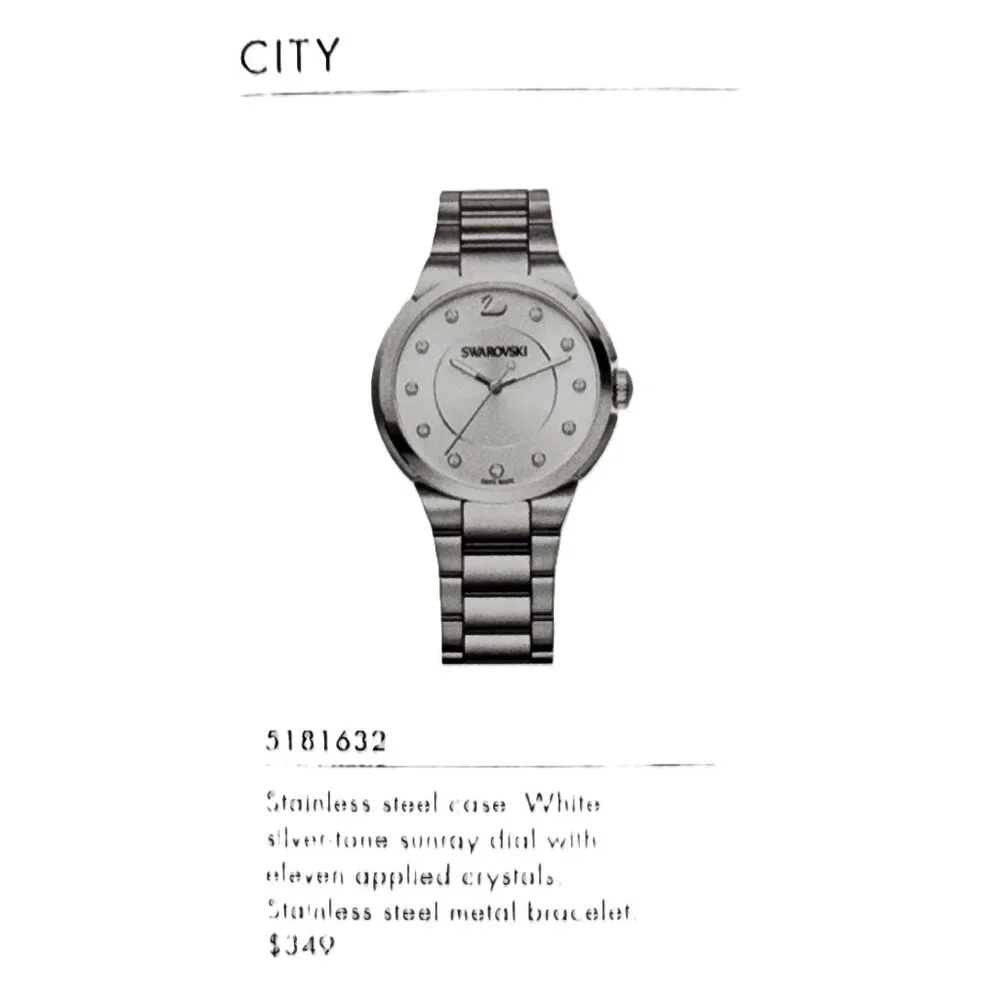 Swarovski City Stainless Steel Womens Watch 5181632 Swiss Made Movement